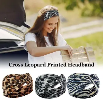 Móda Ženy, Hairband Elastické Krížové Uzol Hairbands Leopard Tlač Tvoria Hlavový Most Dievča Vlasy Ornament Príslušenstvo