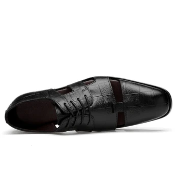 Módne Originálne kožené sandále mužov, Business Šaty, sandále Ručne vyrábané Kožené topánky mužov sandalias zapatos de hombre