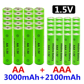 Nabíjateľné batérie 1,5 V AA + AAA NI MH Nabíjateľná AA Batéria AAA Alkalické 2100-3000mah pre Baterky, Hračky Hodiny MP3 Prehrávač Zve