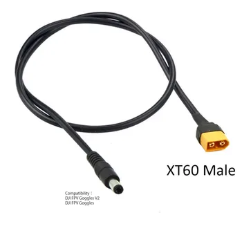 Napájací Kábel XT60 na DC pre DJI FPV Okuliare, FPV Okuliare V2 Lipo Batérie, Dĺžka 1,2 m / 47inch
