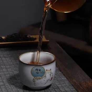 Nové 100ml Retro Ru Pece, Keramické Teacup šálku Kávy Ručné Čajové Misky Čínsky Čajový set Príslušenstvo Master Teacup Drinkware Dodávky