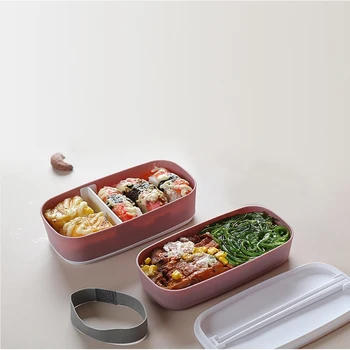 Nové Dvojité vrstvený Lunch Box Plastového Riadu Skladovanie Potravín Kontajner Pre Deti detský Prenosný Lunchbox Čerstvé-vedenie Box