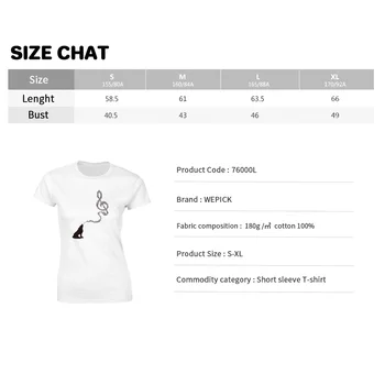 Nový Zábavný Hudobný Vlk Poznámka: Grafické Kvalitné Tričko Fashion Kolo Krku Tlače Topy Bavlna Jednoduché Streetwear Ženy Tees
