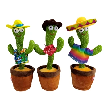 P31B 1 Pc Interaktívna Nahrávanie Kaktus Plyšové Hračky, Elektronické Svetelné Tanec Kaktus Zábavné Plyšové Hračky pre Dieťa Detstva