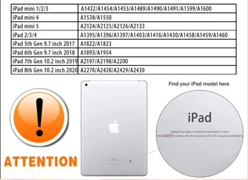 Prípad tabletu Apple Ipad 8 2020 8. Generácie 10.2 Palcov Anti -scratch Ľahký Skladací Tablet Ochranné puzdro Shell