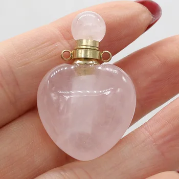 Prírodný kameň Parfum Fľašu Double hole Prívesok Esenciálny Olej Difúzor zobrazili kľúčové tlačidlá Pre Šperky, Takže DIY Náhrdelník Príslušenstvo