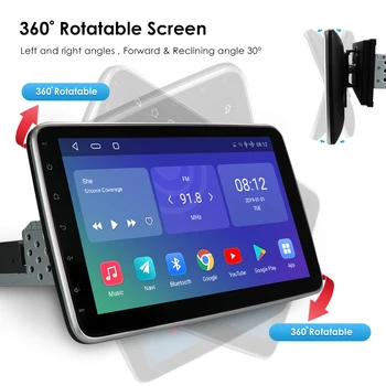 Quad Core Android10 1Din Univerzálny Auto Multimediálne Rádio Stereo Prehrávač, WiFi, GPS Zrkadlo Odkaz Autoradio 4G LTE Fotoaparát Otočná DSP
