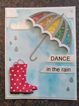 Rezanie kovov vysekávané Dáždnik Rainshoes Scrapbooking Papier Plavidlá, Ručné Karty Album Art Punč Fréza Alinacutle Zomrieť