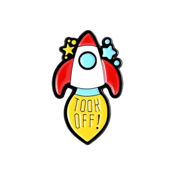 Roztomilý UFO cartoon spaceman astronaut rocket brošňa študenti priestor letectva série odznak klope batohu Dekorácie DIY kolíky