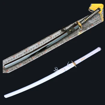Ručné Dlho Japonský Samuraj meč Katana Vzor ocele Bojový nôž Bojovník nôž Môže kosiť ostré All-in-one výroby Nôž