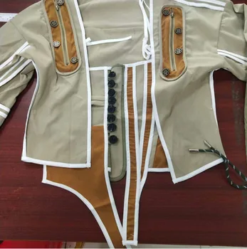 SHENGPALAE 2021 prekladané kontrast farieb svietidla rukávy vytlačené kovové gombíky pás bunda pozdĺžne popruhy dva kusy WN67901L