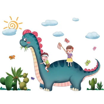 [shijuekongjian] Dinosaurov Zvieratá Samolepky na Stenu DIY Cartoon Deti Strom nástenná maľba Obtlačky pre Deti Detská Izba Spálňa Dekorácie