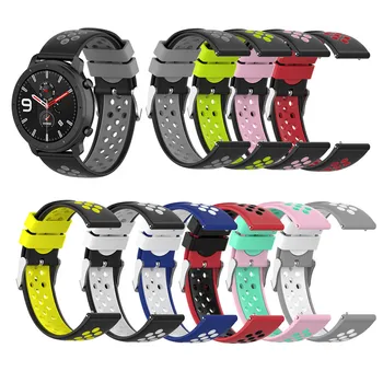Silikónové Bicolor Watchband 20 mm pre Garmin Vivoactive3/Vivomove HR Šport/Forerunner245 645 Sledovať Popruh pre Ticwatch 2/E/C2 Hodinky
