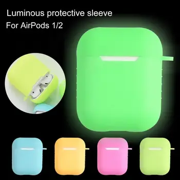 Silikónové puzdro Pre Apple AirPods Ochranný Kryt Prípade airpods 2/1 Žiariace v tme shockproof Slúchadlá Chránič Box