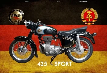 Simson awo pre prevádzku 425 Šport Motorrad DDR Blechschild Schild Gewlbt Tin Prihlásiť