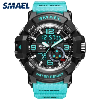 SMAEL Hodinky Pre Mužov, Vodotesné 50M luxusné Značky Dual Time Zone pánske digitálne náramkové hodinky Elektronické hodiny 8036