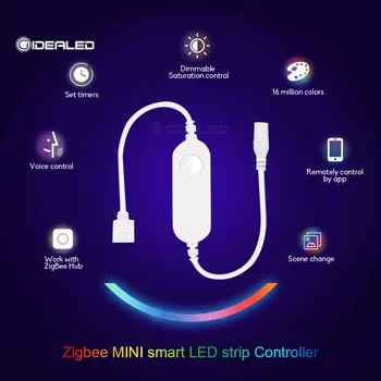 Smart Zigbee RGBW LED Pásy, RGB Controller Pásy Radič 5-24V APLIKÁCIE Hlasové Ovládanie Práce s Alexa Echo Plus SmartThings