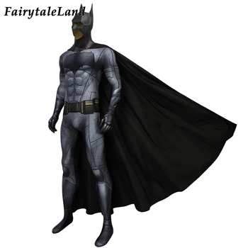 Superhrdina Bat Cosplay Kostým Karneval, Halloween Spandex 3D Tlač Jumpsuit Bruce Wayne Oblečenie, Prilby Spravodlivosti Oblečenie