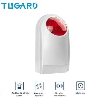 Tugard 110dB Vonkajšie 433MHz Nepremokavé Bezdrôtový Blikajúce Sirény Strobe Light Senzor pre Domáce Garge proti Vlámaniu Bezpečnostný Systém