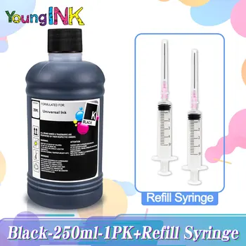 Univerzálny 250ML Black každá fľaša dye ink tlačiarne, atramenty pre Canon PGI570/571XL 580/581XL 550/551XL PG545/546 Atramentových zásobníkov