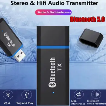 USB Bluetooth 5.0 Vysielač, Prijímač 3 V 1 EDR Adaptér 3,5 mm AUX Pre TV, PC Prenosný počítač Slúchadlá Domáce Stereo Auto HIFI Audio