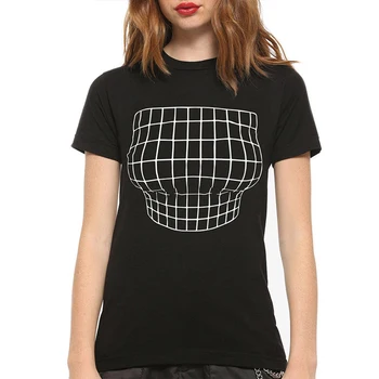 Veľké Prsia Zábavné Optické Ilúzie T-Shirt Ženy Bavlna Plus Veľkosť Graphic Tee Zväčšenie Pŕs Pohár Súčasný Dar Dámske Oblečenie