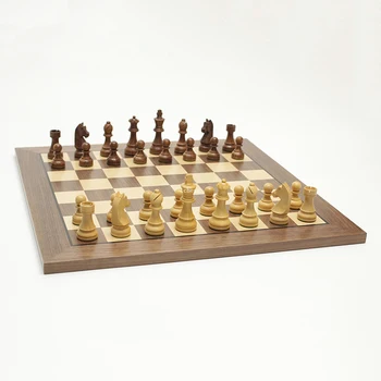 Veľkú šachovnicu Dreva Luxusné Medzinárodné Štandardné Turnaj Staunton 54CM Orech Šachovnica Scacchiera Legno Rodinné Hry