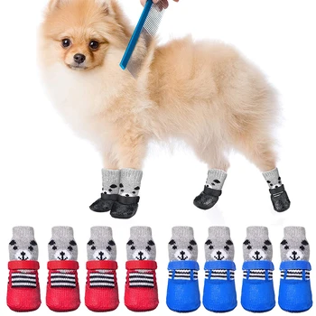 Vody-Dôkaz Pes Topánky Anti-Slip Grip Ponožky Pre Malé Psy Šteňa Drevené Podlahy Pet Odchádzajúce Suppliesdogs Príslušenstvo Pre Psa