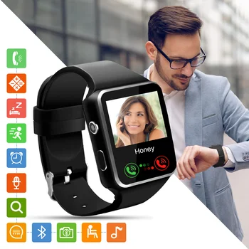 X6 Bluetooth Smart Hodinky Pre Mužov, Ženy, Šport Náramok Dotykový Displej S Kamerou Podporu SIM Karty Náramkové Hodinky Pre Mobilný Telefón