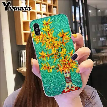 Yinuoda Maľovanie Boho Kvet Umenie Abstraktné olejomaľba Telefón puzdro pre iphone SE 2020 11 pro XS MAX 8 7 6 6 Plus X 5 5S SE XR