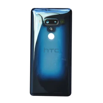 Červená Modrá Pre HTC U12 Plus Batérie Zadný Kryt Dvere, Zadné Sklo Bývanie Prípade Objektív Fotoaparátu Rám Lepidlo