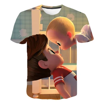Šéf Dieťa Roztomilý Kreslený T Shirt 4-14 T Deti Oblečenie Tlačiť T-Shirt Chlapcov Krátky Rukáv Detské Letné Streetwear Bežné Dievčatá Topy
