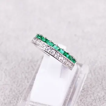 Ženské Krúžok Zelený Smaragd 925 Sterling Silver Ring Pre Ženy кольца Narodeniny Šperky Darček Zadarmo