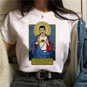 Ženy Grafické Rock Top Tees Fashion Queen Tričko Žena Freddie Mercury Kráľovná Kapela T Shirt Ženy Harajuku Vintage T-shirt