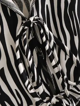 Ženy zebra letné top sexy predného čela viazaná duté sa camis bežné streetwear femme vestidos